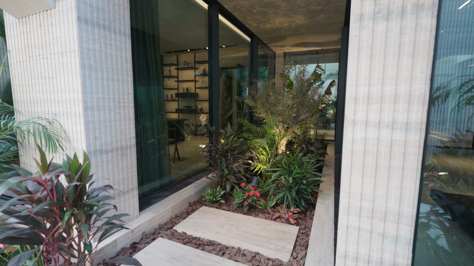 Dubai villa courtyard showing details that require property-specific inspection
